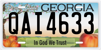GA license plate QAI4633