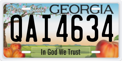 GA license plate QAI4634