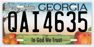 GA license plate QAI4635