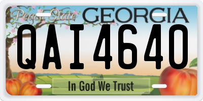 GA license plate QAI4640