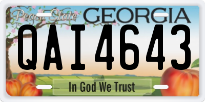 GA license plate QAI4643