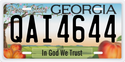 GA license plate QAI4644