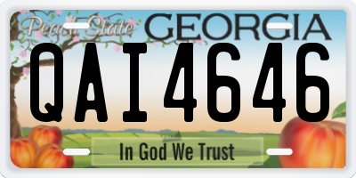 GA license plate QAI4646