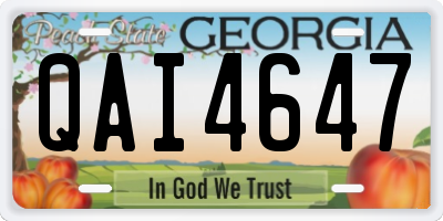GA license plate QAI4647
