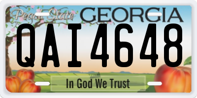 GA license plate QAI4648