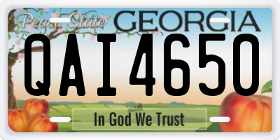GA license plate QAI4650