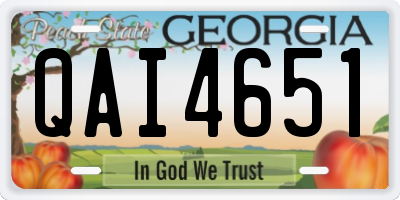 GA license plate QAI4651