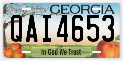 GA license plate QAI4653