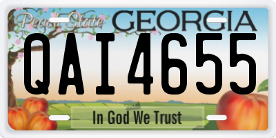 GA license plate QAI4655