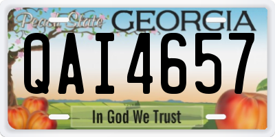 GA license plate QAI4657