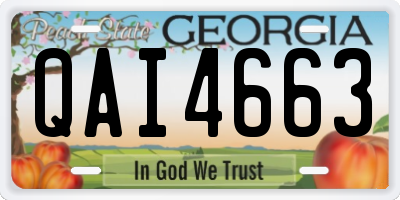 GA license plate QAI4663