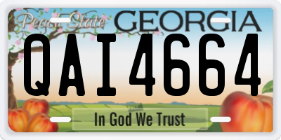GA license plate QAI4664