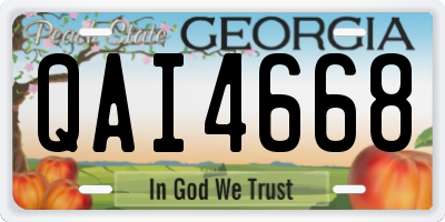 GA license plate QAI4668