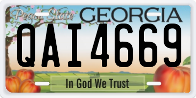 GA license plate QAI4669