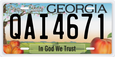 GA license plate QAI4671