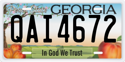 GA license plate QAI4672
