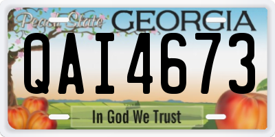 GA license plate QAI4673