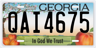 GA license plate QAI4675