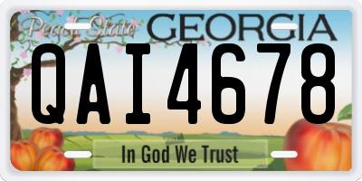 GA license plate QAI4678