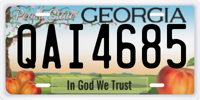 GA license plate QAI4685