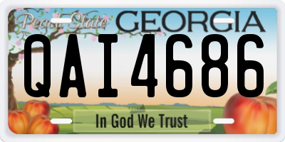 GA license plate QAI4686