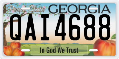 GA license plate QAI4688