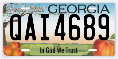 GA license plate QAI4689