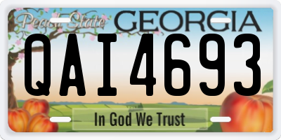 GA license plate QAI4693