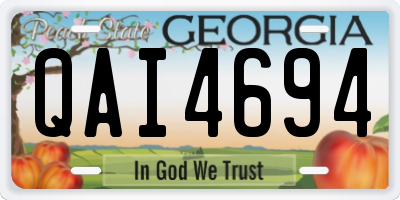 GA license plate QAI4694