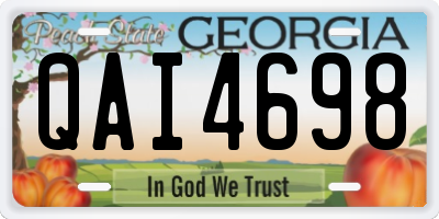 GA license plate QAI4698