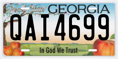 GA license plate QAI4699