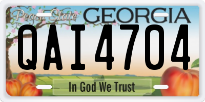 GA license plate QAI4704