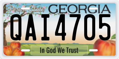 GA license plate QAI4705