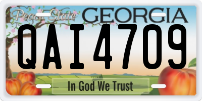 GA license plate QAI4709