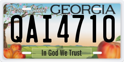 GA license plate QAI4710