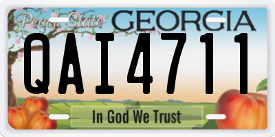 GA license plate QAI4711