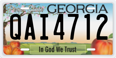 GA license plate QAI4712