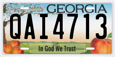 GA license plate QAI4713