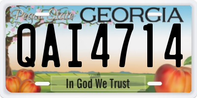 GA license plate QAI4714