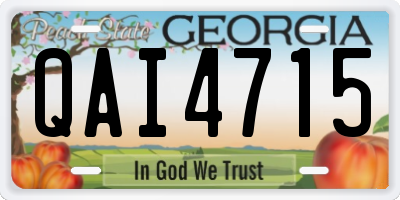 GA license plate QAI4715