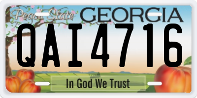 GA license plate QAI4716