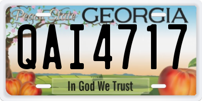GA license plate QAI4717