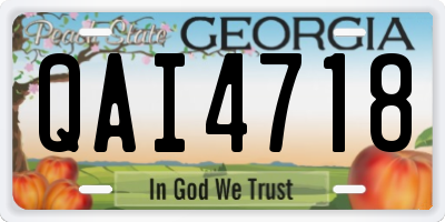 GA license plate QAI4718