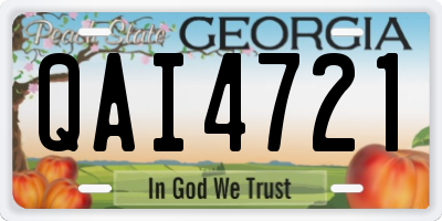 GA license plate QAI4721