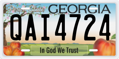 GA license plate QAI4724
