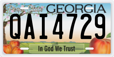GA license plate QAI4729