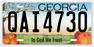 GA license plate QAI4730