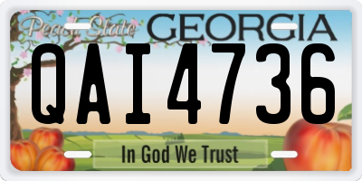 GA license plate QAI4736