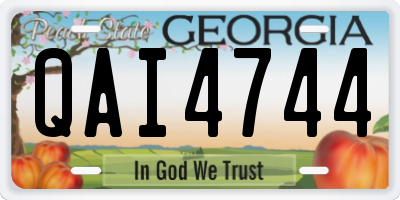 GA license plate QAI4744