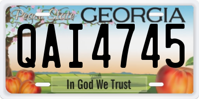 GA license plate QAI4745